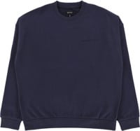 Brixton Embroidered Heavyweight Oversized Crew Sweatshirt - washed navy