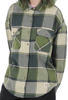 Brixton Women's Bowery Classic Flannel - blue mirage/dill plaid - view large