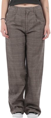 Brixton Women's Ludlow Trouser Pants - brown/cream houndstooth - view large