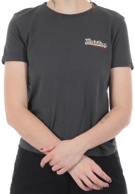 Brixton Women's Speed And Service Fitted Crew T-Shirt - washed black worn wash - view large