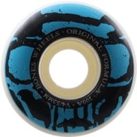 Bones 100's OG Formula V4 Wide Skateboard Wheels - white/blue mummy skulls (100a)