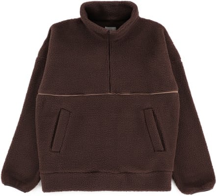 Rhythm Contrast Quarter Zip - chocolate - view large