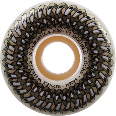 Bones X-Formula V7 Double Lock Skateboard Wheels - gold chain (99a) - view large