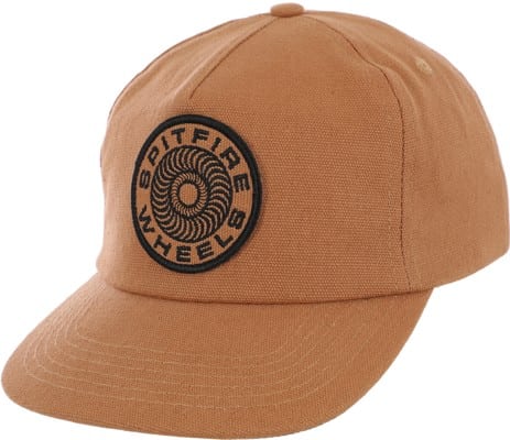 Spitfire Classic 87' Swirl Patch Snapback Hat - dark tan/black - view large