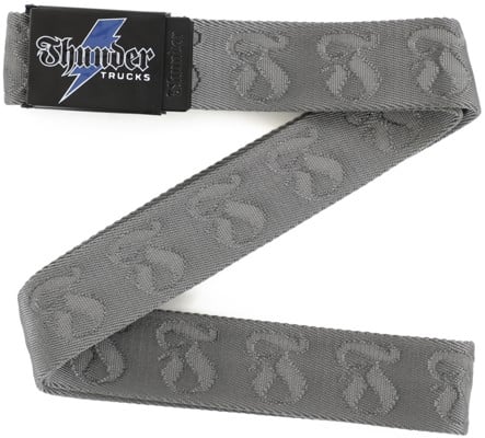 Thunder Bolt Script Jacquard Belt - grey/black/blue - view large