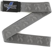 Thunder Bolt Script Jacquard Belt - grey/black/blue