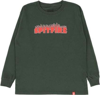 Spitfire Kids Demonseed Script L/S T-Shirt - forest green/red-black-white - view large