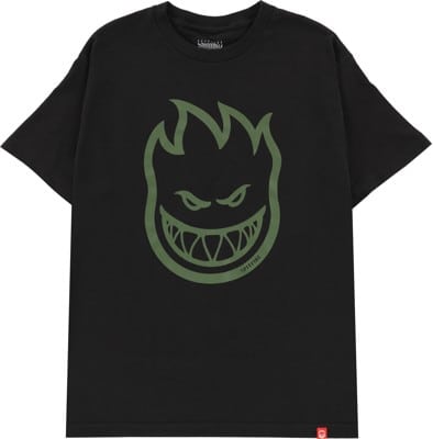 Spitfire Bighead T-Shirt - black/olive print - view large