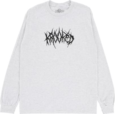 Krooked Necro Skript L/S T-Shirt - ash - view large