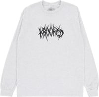 Krooked Necro Skript L/S T-Shirt - ash