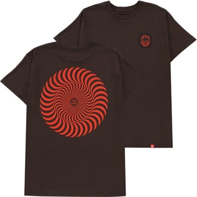 Spitfire Classic Swirl Overlay T-Shirt - dark chocolate/red-black - view large