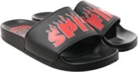 Spitfire Demonseed Script Slide Sandals - black/red/white