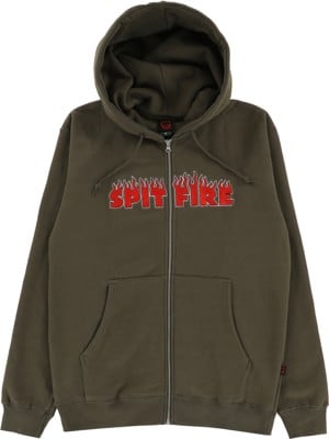 Spitfire Demonseed Script Emb Zip Hoodie - olive - view large