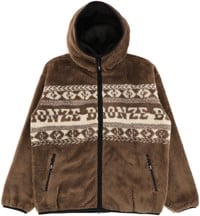 HUF Bronze 56K High Pile Full Zip - brown