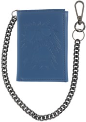 Loosey Embossed Blue Bi-Fold Chain Wallet - navy