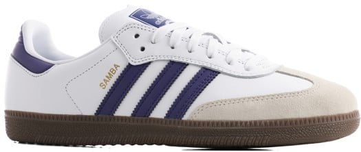 Adidas Samba ADV Skate Shoes - footwear white/collegiate purple/gold metallic - view large