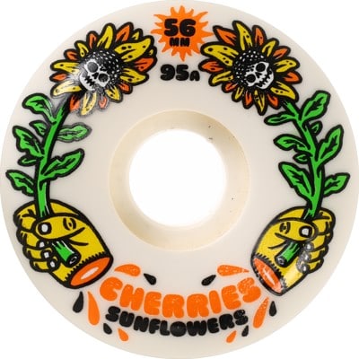 Cherries Wheels Sunflowers Conical Curb Buster Formula Skateboard Wheels - white (95a/101a) - view large