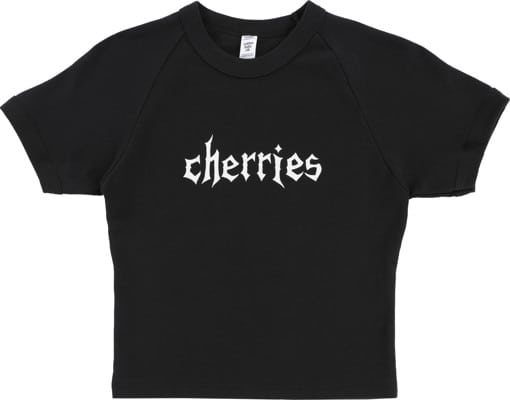 Cherries Wheels Logo Cropped Baby T-Shirt - black - view large