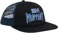 Sci-Fi Fantasy Biker Logo Trucker Hat - black