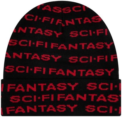 Sci-Fi Fantasy Repeat Logo Beanie - black - view large