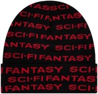 Sci-Fi Fantasy Repeat Logo Beanie - black