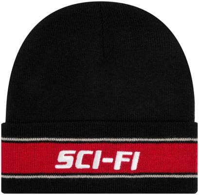 Sci-Fi Fantasy Stripe Fold Logo Beanie - black - view large