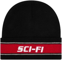 Sci-Fi Fantasy Stripe Fold Logo Beanie - black