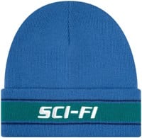 Sci-Fi Fantasy Stripe Fold Logo Beanie - blue