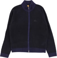 Dime Double Zipper Knit Sweater - navy