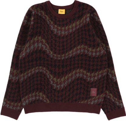 Dime Houndstooth Knit Sweater - burgundy - view large