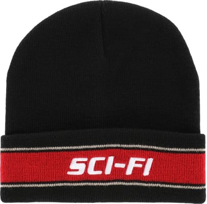 Sci-Fi Fantasy Stripe Fold Logo Beanie - black - view large