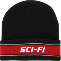 Sci-Fi Fantasy Stripe Fold Logo Beanie - black