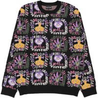 Passport Faces Knit Sweater - black