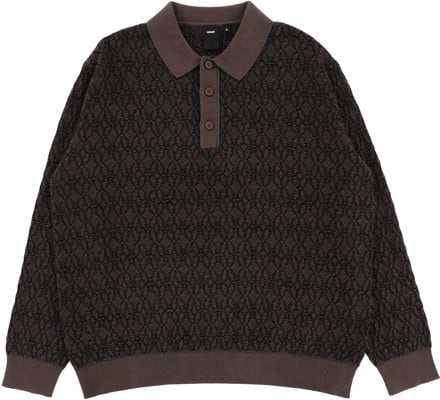 Former Expansion Knit L/S Polo Shirt - brown - view large