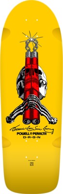 Powell Peralta Bruce Lee Skull & Numchuck 10.0 166 Shape Skateboard Deck - yellow - view large