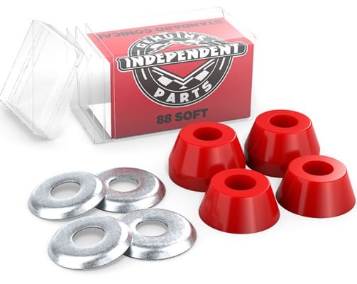 Independent Genuine Conical Cushions Skateboard Bushings (2 Truck Set) - red (soft) - view large