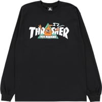 Thrasher Toy Machine Vortex L/S T-Shirt - black