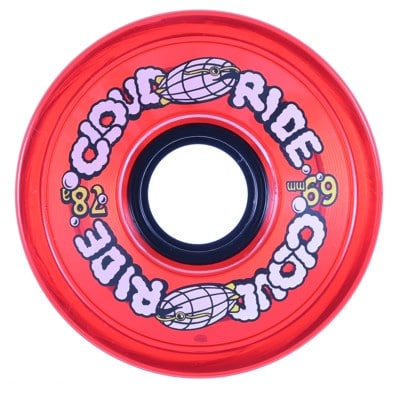 Cloud Ride Cruiser Longboard Wheels - clear red (78a) - view large