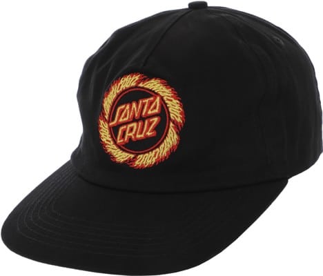 Santa Cruz Flame Ringed Dot Snapback Hat - black - view large