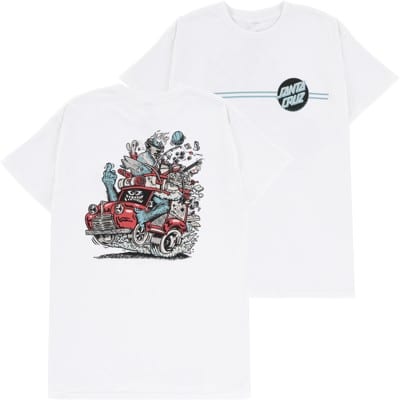 Santa Cruz Johnson Beast Wagon Stripes T-Shirt - white - view large