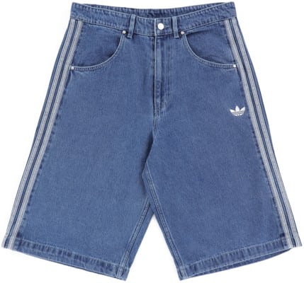 Adidas Adicolor Denim Firebird Shorts - medium denim blue - view large