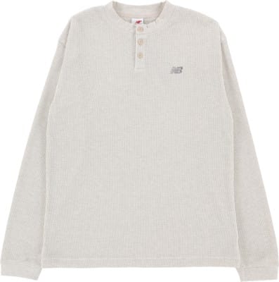 New Balance NB# Waffle Knit Henley L/S T-Shirt - oatmeal heather - view large