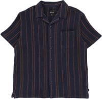 Brixton Bunker Waffle Stripe S/S Shirt - washed navy