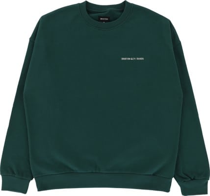 Brixton Embroidered Heavyweight Oversized Crew Sweatshirt - deep emerald - view large