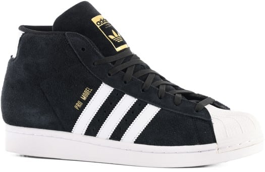 Adidas Pro Model ADV Skate Shoes - core black/footwear white/gold metallic - view large