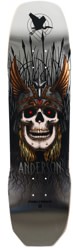 Powell Peralta Andy Anderson Heron Skull 8.45 Skateboard Deck - silver foil