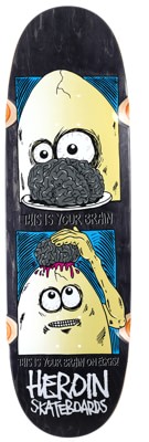 Heroin Brain On Eggs 9.5 Skateboard Deck - black - view large