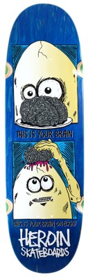 Heroin Brain On Eggs 9.5 Skateboard Deck - blue - view large