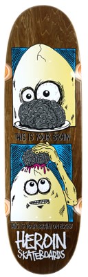 Heroin Brain On Eggs 9.5 Skateboard Deck - brown - view large