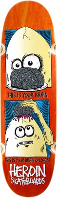 Heroin Brain On Eggs 9.5 Skateboard Deck - orange - view large